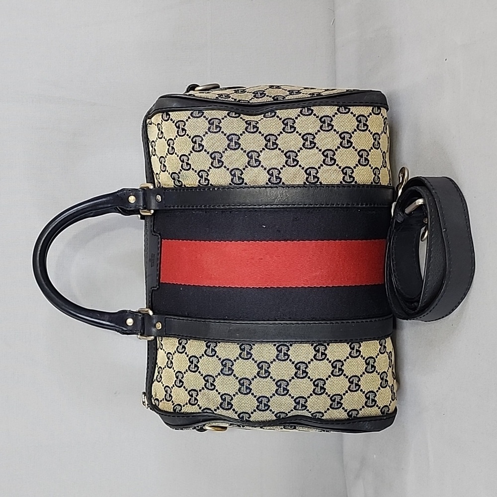 ✨️GUCCI GG Canvas Web Boston Bag - Picture 1 of 16
